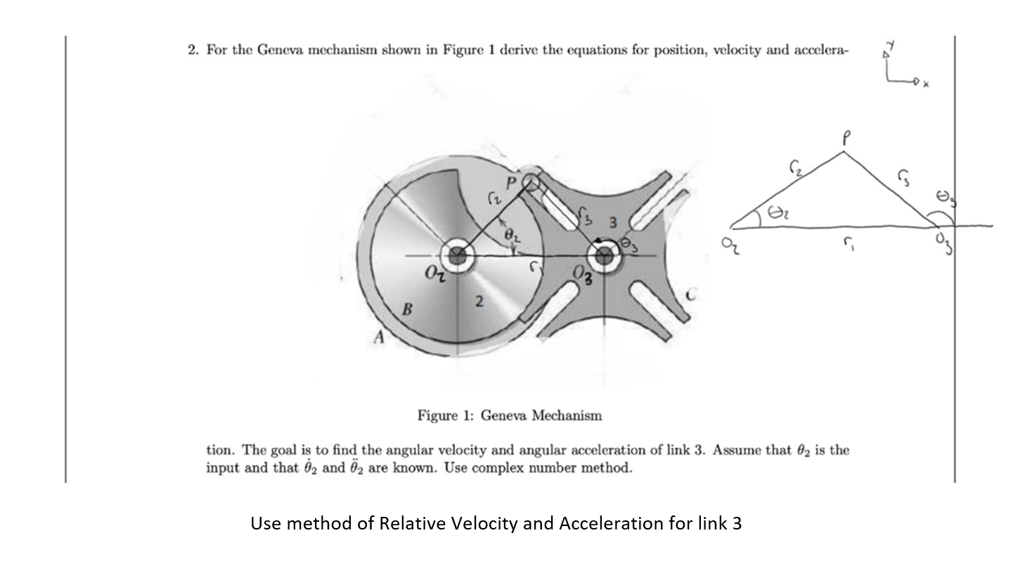 Solved 2. For The Geneva Mechanism Shown In Figure 1 Derive | Chegg.com