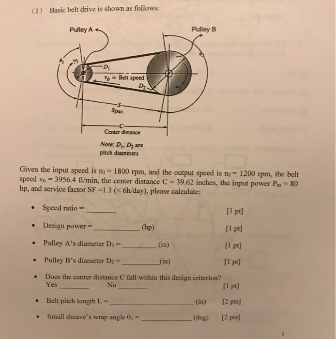 1-basic-belt-drive-is-shown-as-follows-pulley-a-chegg