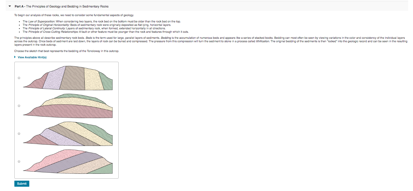 Solved Part A The Principles of Geology and Bedding in