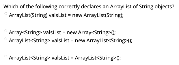 Solved Which of the following correctly declares an | Chegg.com