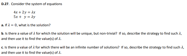what does non trivial solution mean in linear algebra
