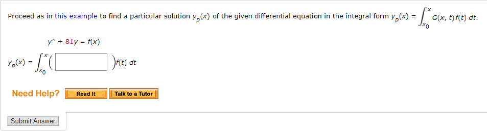 Solved Proceed as in this example to find a particular | Chegg.com