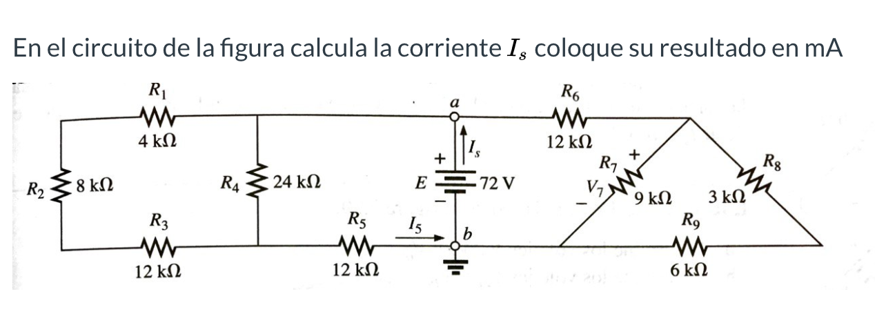 Solved En el circuito de la figura calcula la corriente Is | Chegg.com