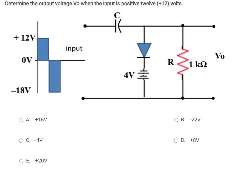 Solved Determine the output voltage Vo when the input is | Chegg.com