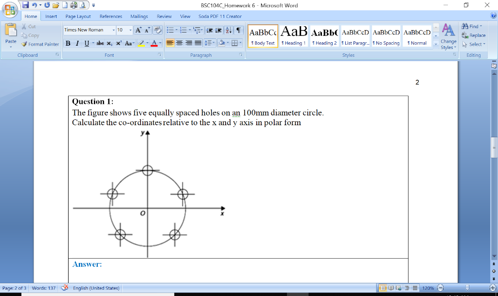 Solved BSC104C Homework 6 Microsoft Word Home Insert Page | Chegg.com
