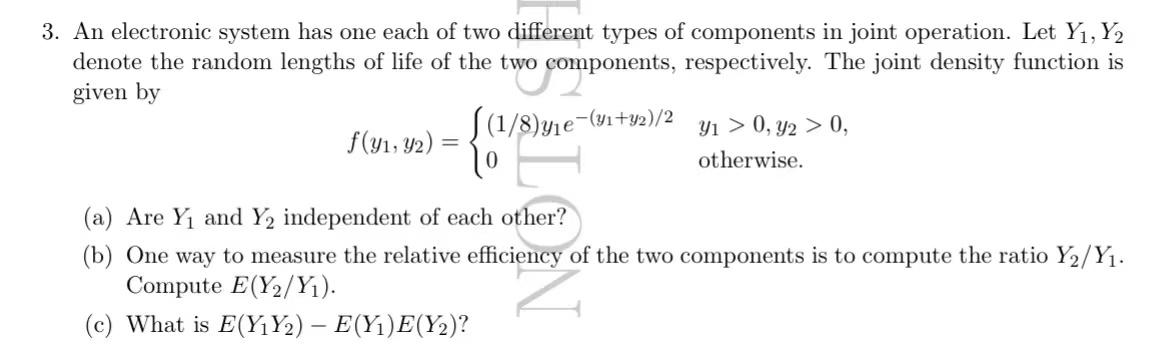 Solved 3. An electronic system has one each of two different | Chegg.com