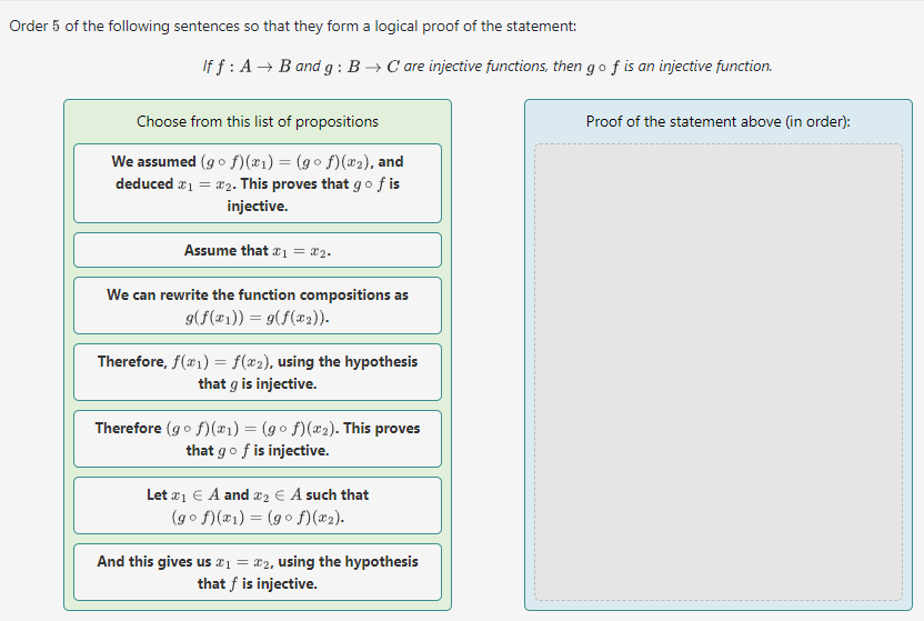 Solved Order 5 Of The Following Sentences So That They Form | Chegg.com