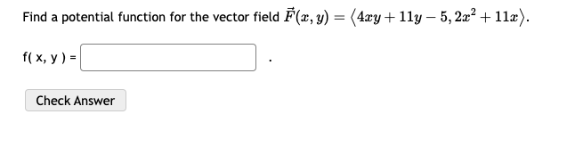 Solved Find A Potential Function For The Vector Field | Chegg.com