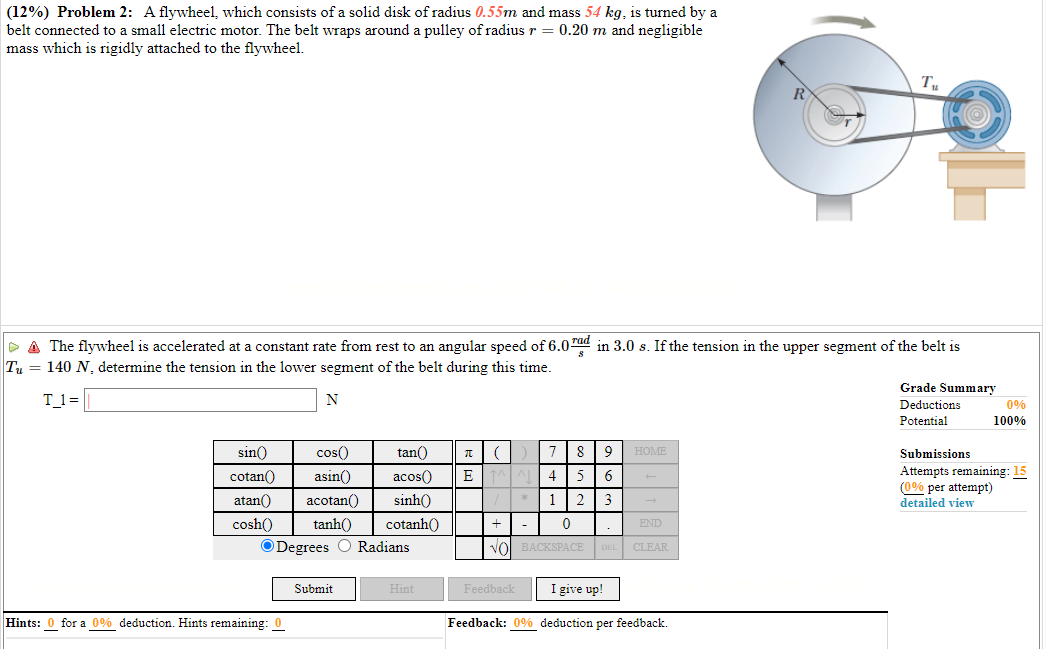 Solved (12%) Problem 2: A flywheel, which consists of a | Chegg.com