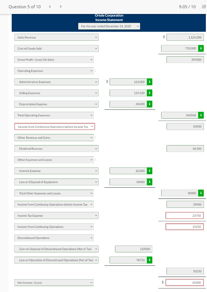 Solved Question 5 of 10 9.05 / 10 View Policies Show Attempt | Chegg.com