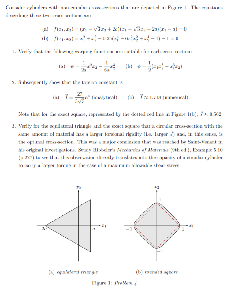 Consider cylinders with non-circular cross-sections | Chegg.com