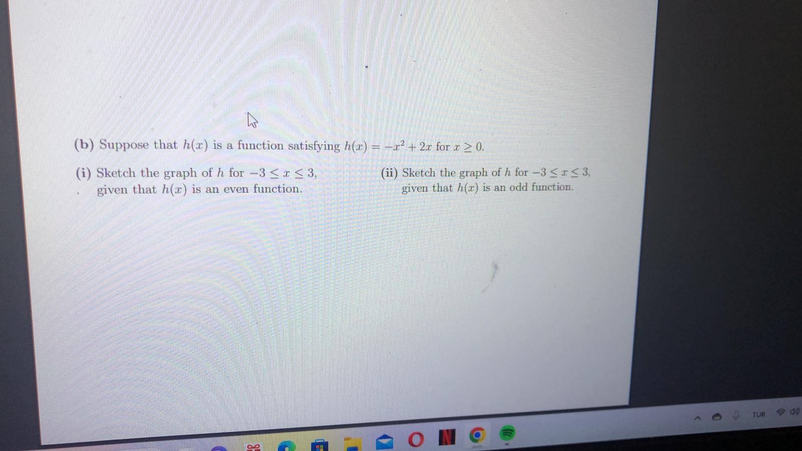 Solved B Suppose That H X Is A Function Satisfying