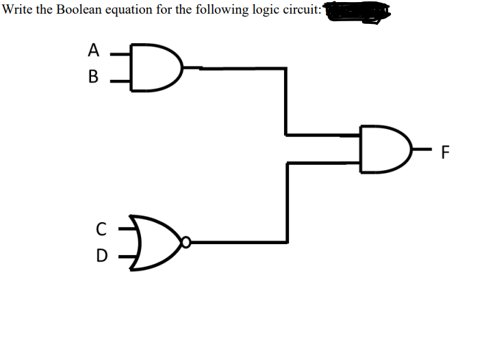 Solved Write the Boolean equation for the following logic | Chegg.com