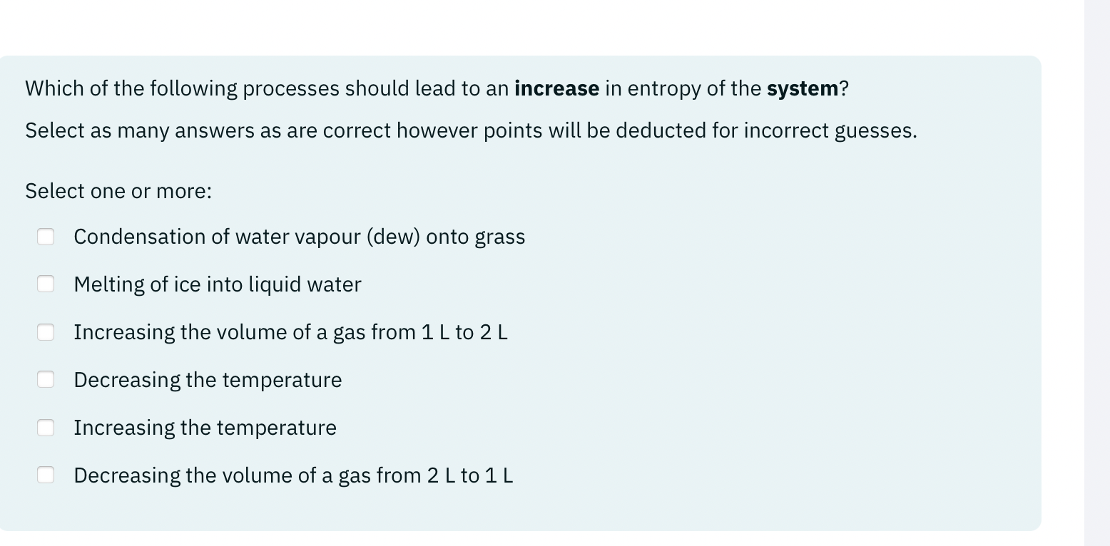 Solved Which of the following processes should lead to an | Chegg.com