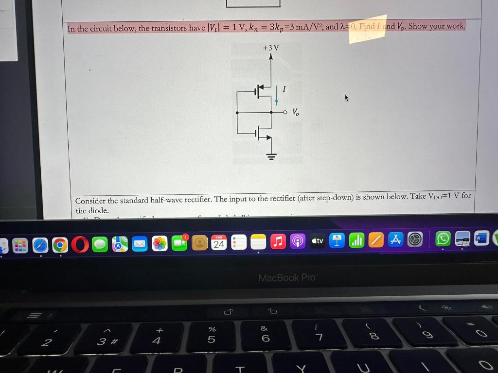 Solved In The Circuit Below, The Transistors Have |𝑉 | Chegg.com