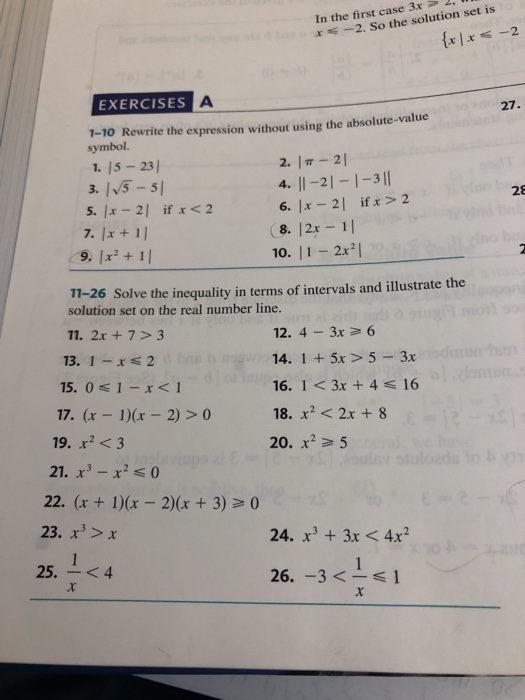 Solved 2. In the first case 3x -2. So the solution set is | Chegg.com