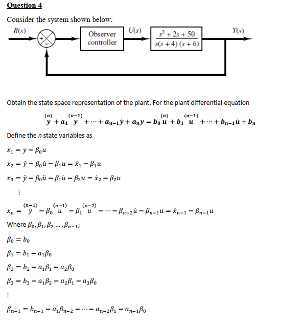 Question 4 Consider The System Shown Below R S O Chegg Com