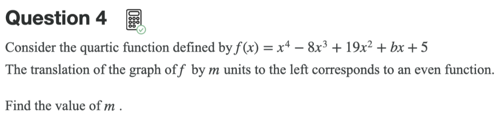 Solved Question 4 Consider The Quartic Function Defined By F