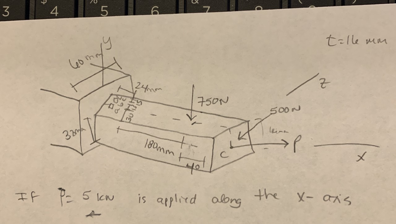 Solved A Determine Fx Fy Fz Ux Uy Mz At The Centre Chegg Com