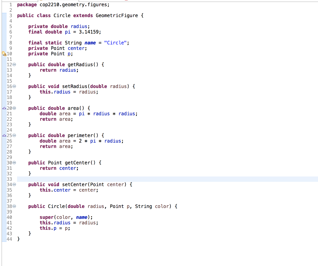 Solved Modify each figure class (Circle, Triangle, | Chegg.com