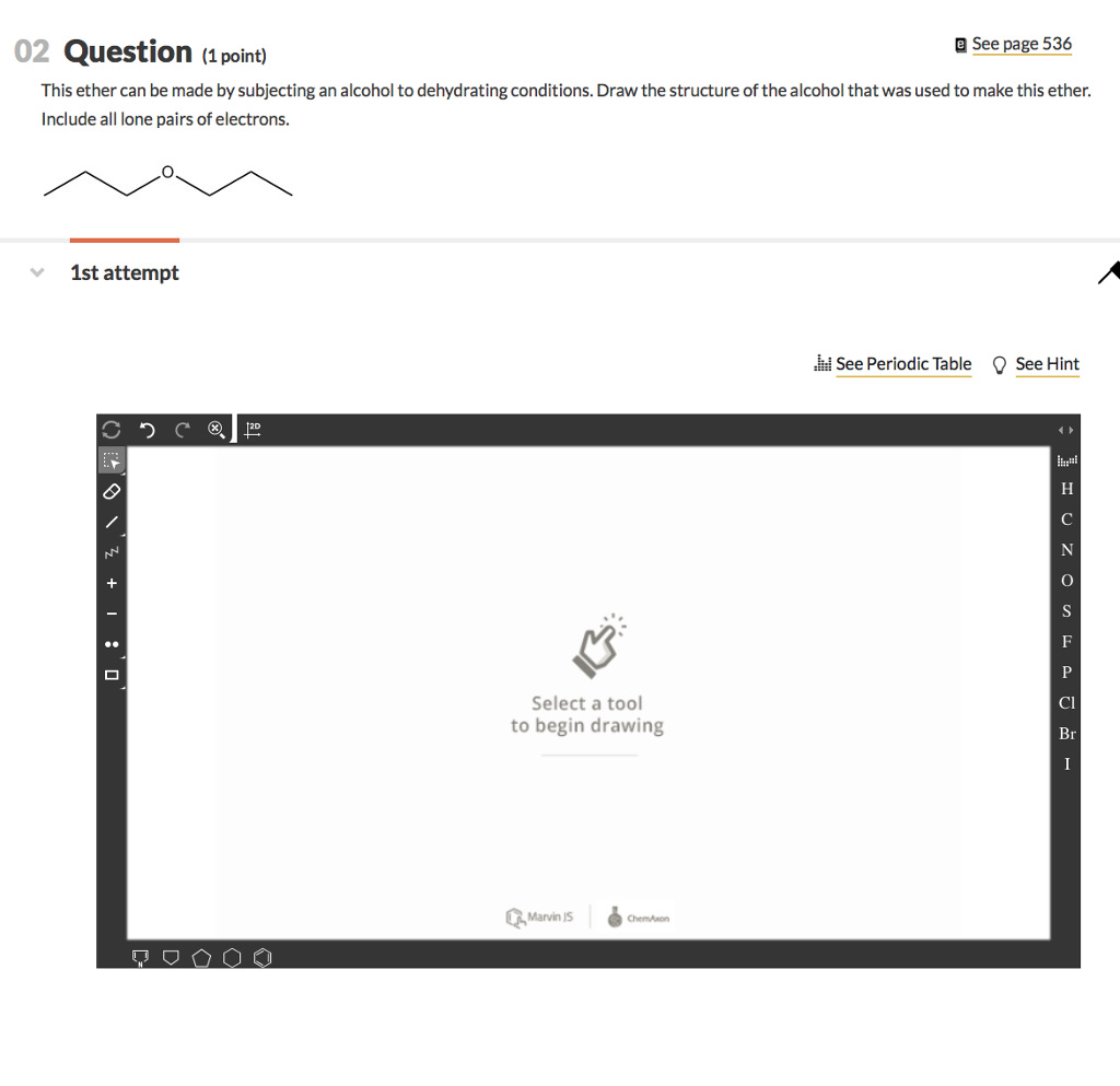 Solved 02 Question (1 point) e See page 536 This ether can | Chegg.com