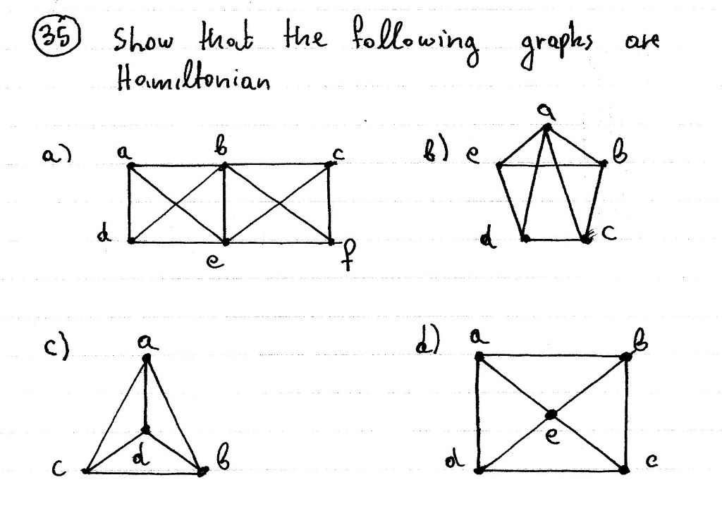 Solved 36 Show That The Following Graphs Are Hamiltonian A B | Chegg.com