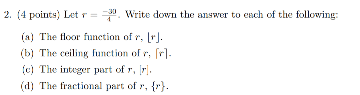 Solved 2 4 Points Let R 30 Write Down The Answer T