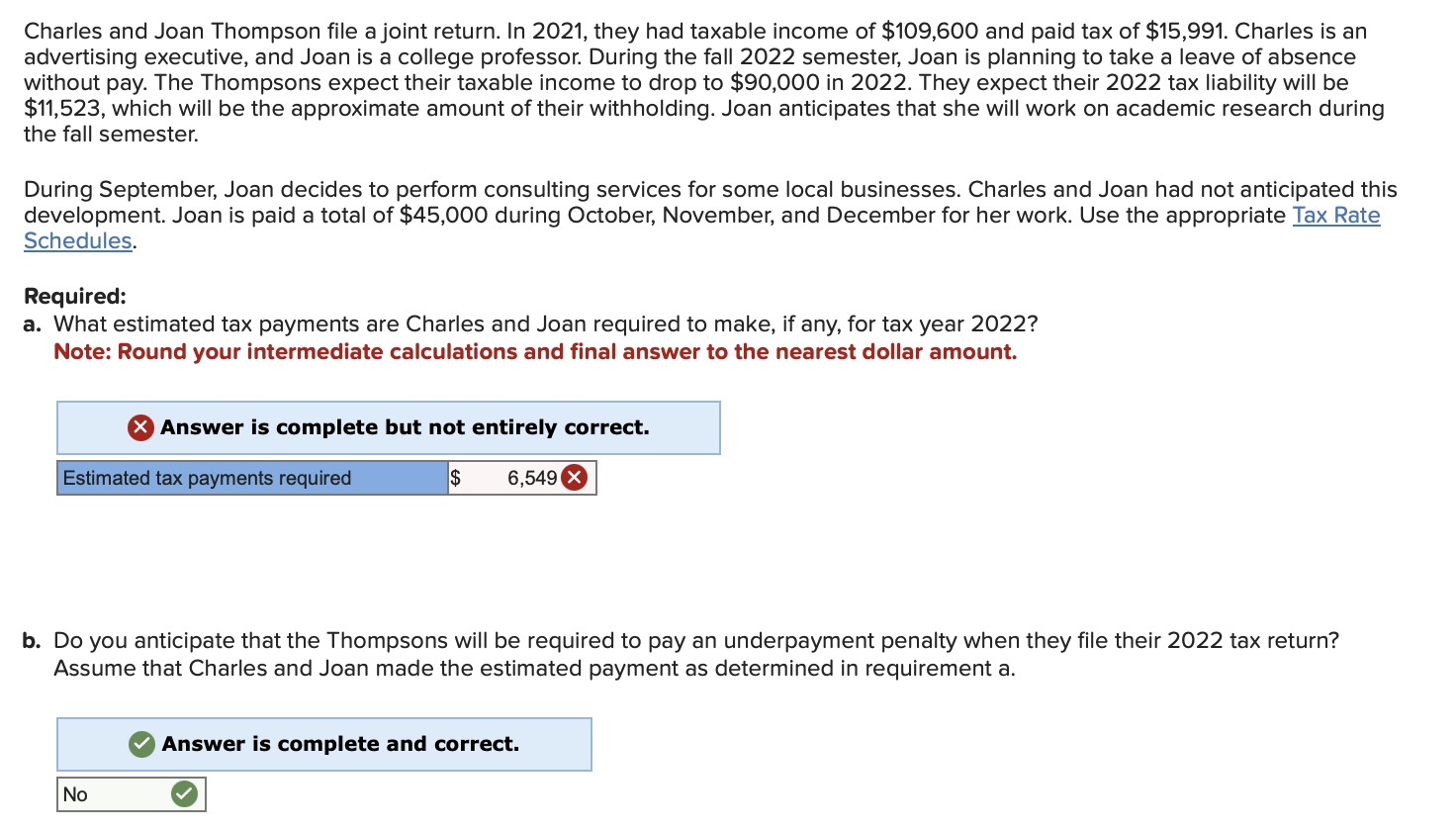 Solved Charles and Joan Thompson file a joint return. In | Chegg.com