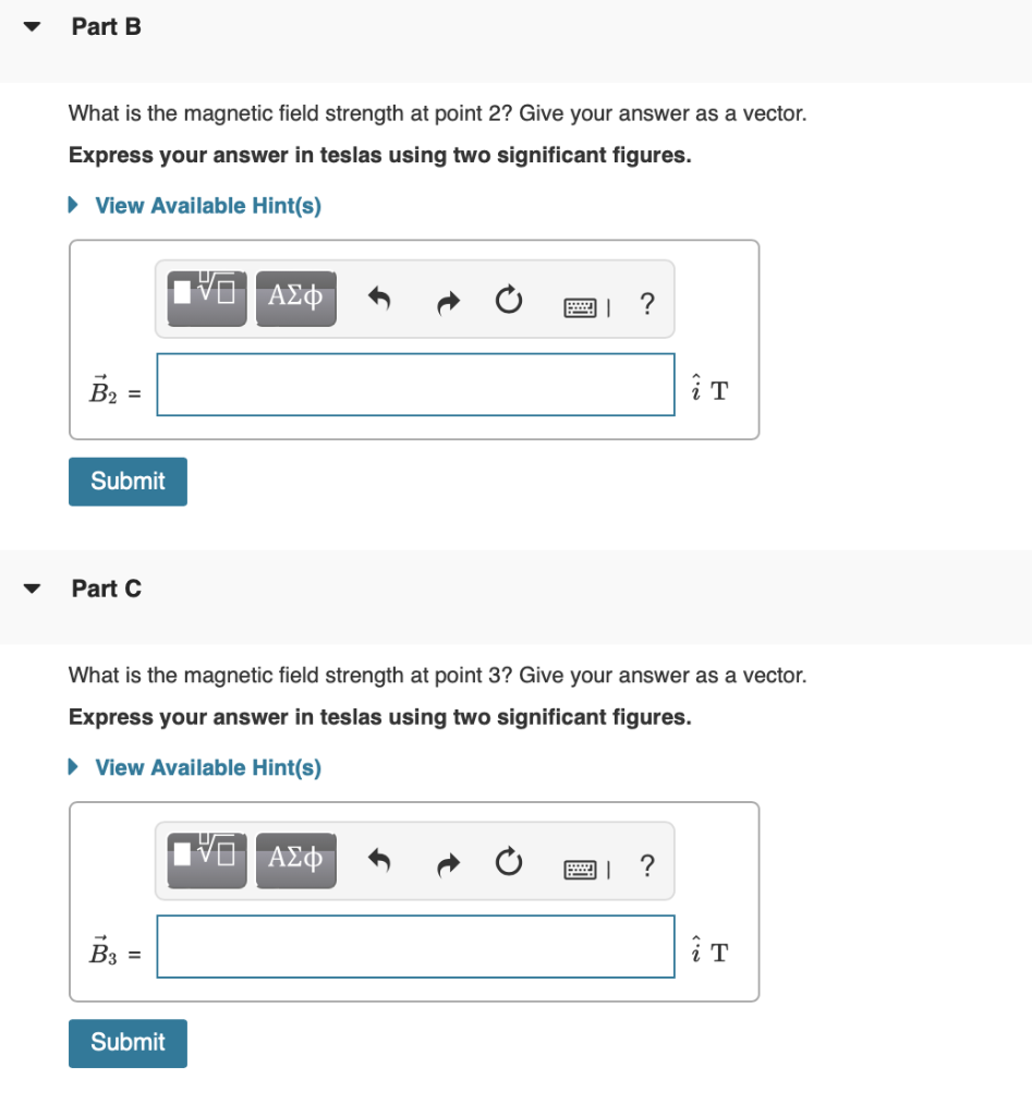 What is the magnetic field strength at point 1 ? Give | Chegg.com