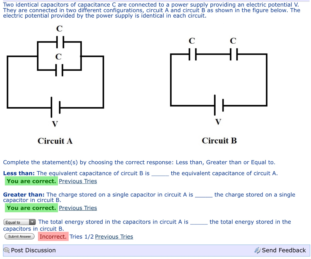 Solved Two Identical Capacitors Of Capacitance C Are | Chegg.com