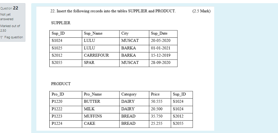 Solved 21. Write SQL statements to create tables with | Chegg.com