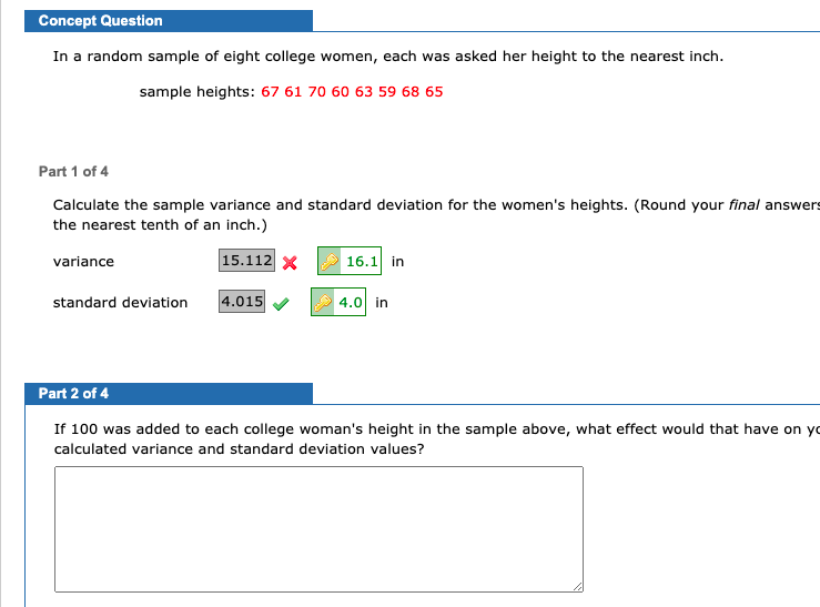 Solved Concept Question In a random sample of eight college | Chegg.com