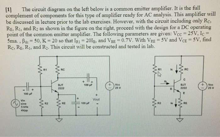 Solved [1] The circuit diagram on the left below is a common | Chegg.com