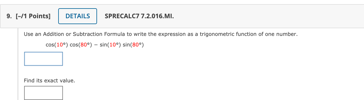Solved 9 [ 1 Points] Details Sprecalc7 7 2 016 Mi Use An