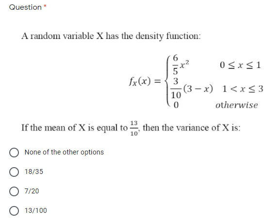 Solved Question* A random variable X has the density | Chegg.com