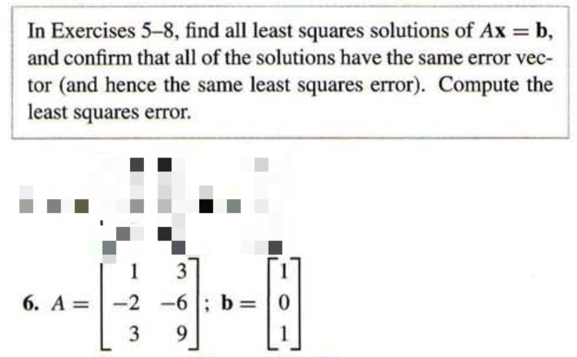 Solved In Exercises 5-8, Find All Least Squares Solutions Of | Chegg.com