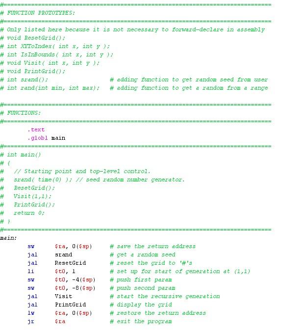 Objectives Write A Recursive Maze Generator In | Chegg.com