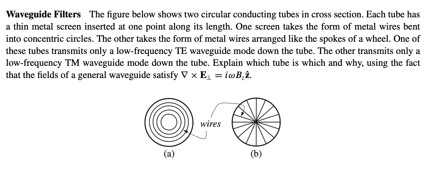 Waveguide Filters The figure below shows two circular | Chegg.com