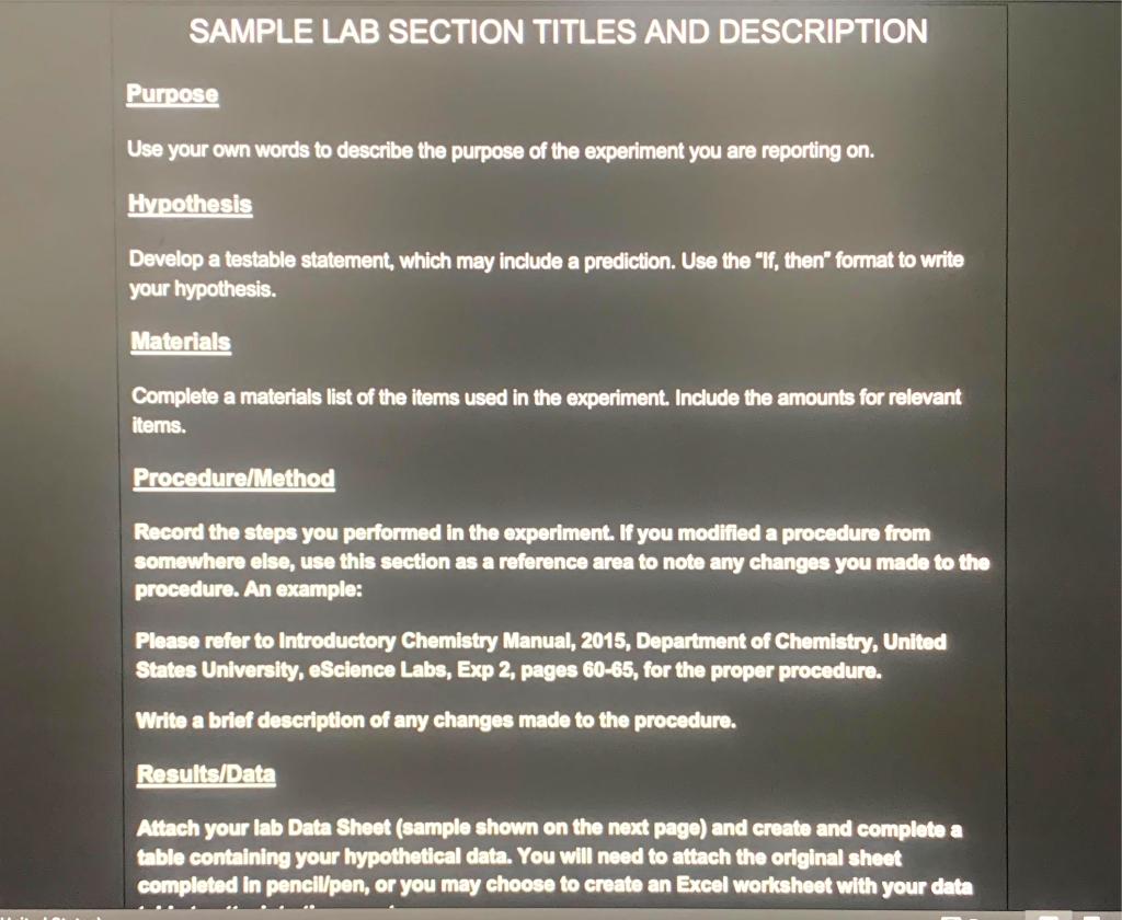 Solved EXPERIMENT 2: USING THE SCIENTIFIC METHOD TO WRITE A | Chegg.com