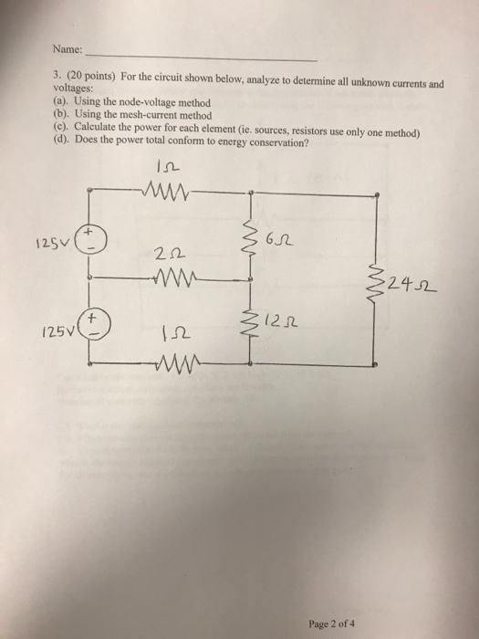 Solved For the circuit shown below, analyze to determine all | Chegg.com