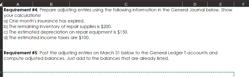 Solved Requirement 4 Prepare Adjusting Entries Using The Chegg