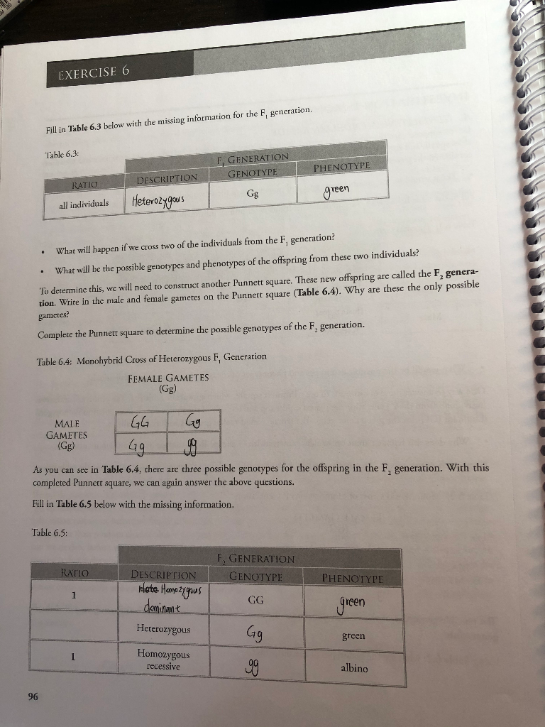 Exercise 6 Mendelian Geics With Statistical Chegg 