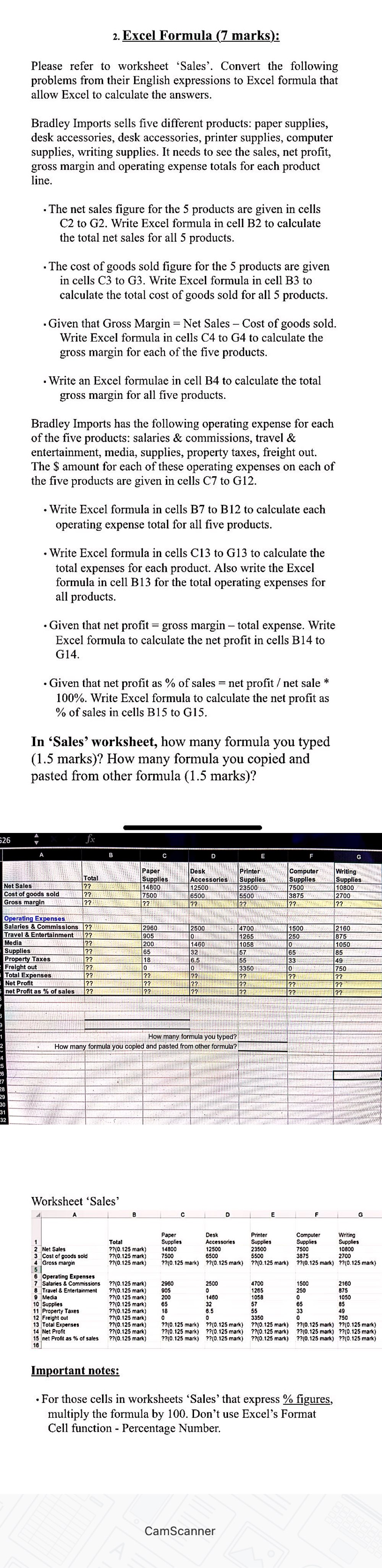 Solved 24. Excel Formula (24 marks): Please refer to worksheet In Calculating Sales Tax Worksheet