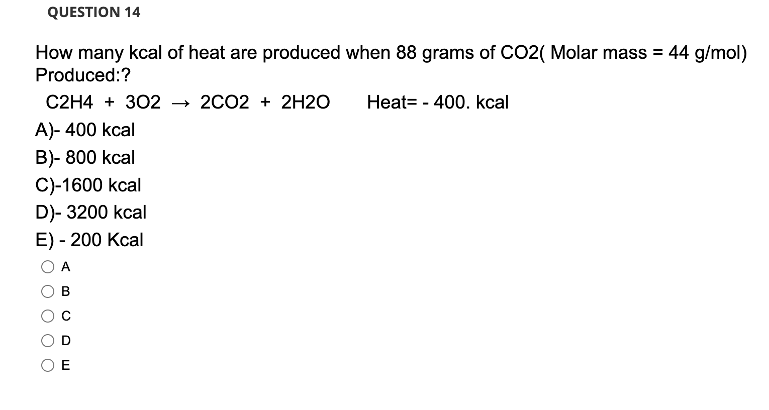 solved-how-many-kcal-of-heat-are-produced-when-88-grams-of-chegg