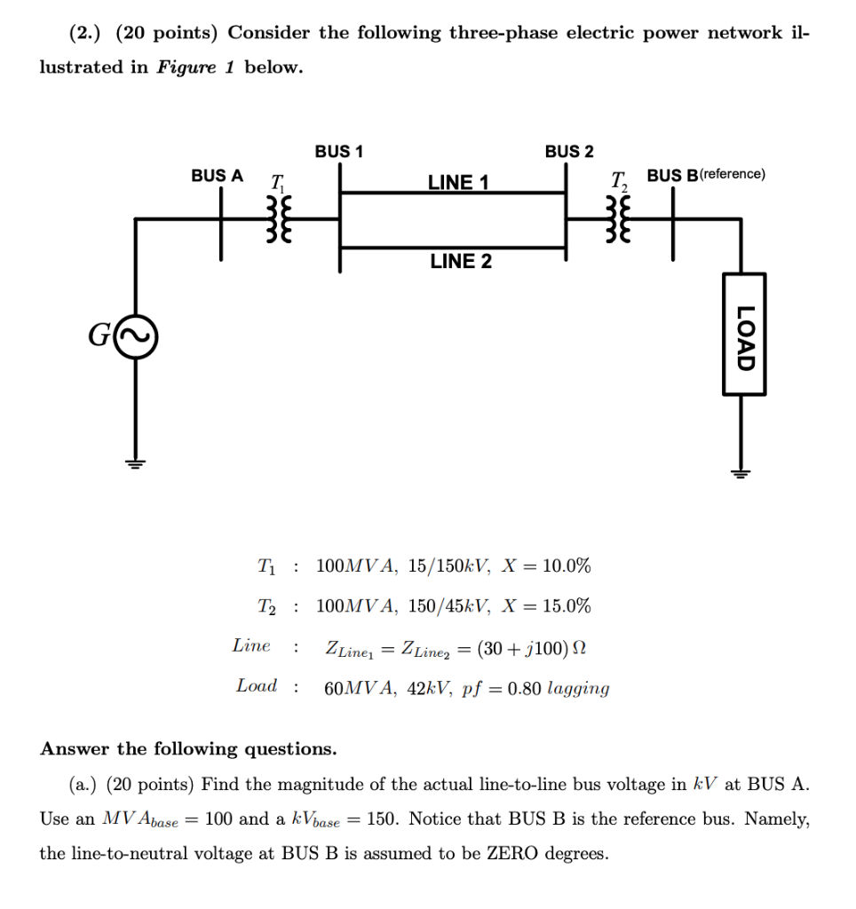 Solved (2.) (20 points) Consider the following three-phase | Chegg.com