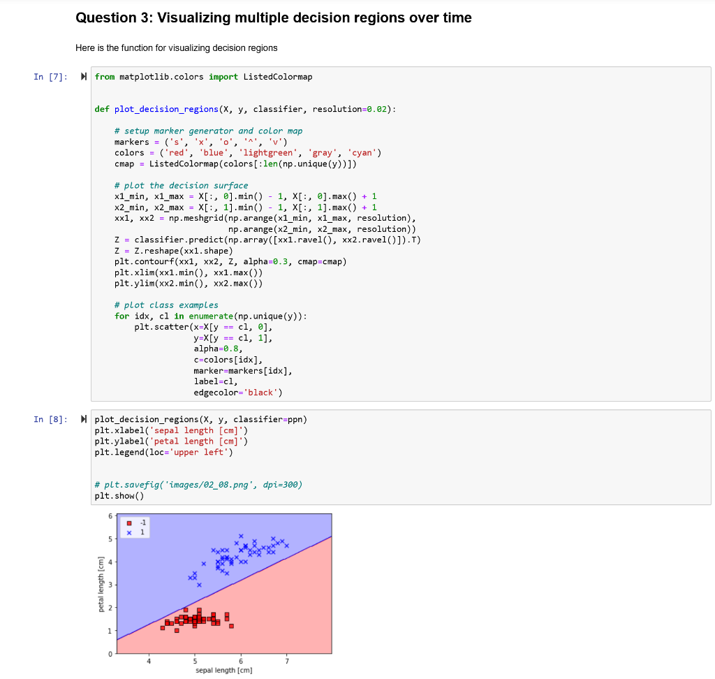 The following code is the perceptron implementation | Chegg.com