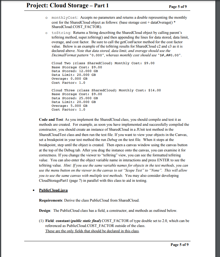 Solved Project: Cloud Storage - Part 1 Page 1 of 9 | Chegg.com
