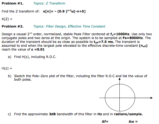 Z Transform Math Problem Solved Solved Problem #1. Topics: Z Transform Find the Z transform | Chegg.com