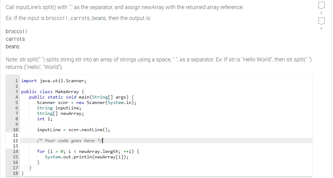 Solved Call inputLine's split() with 