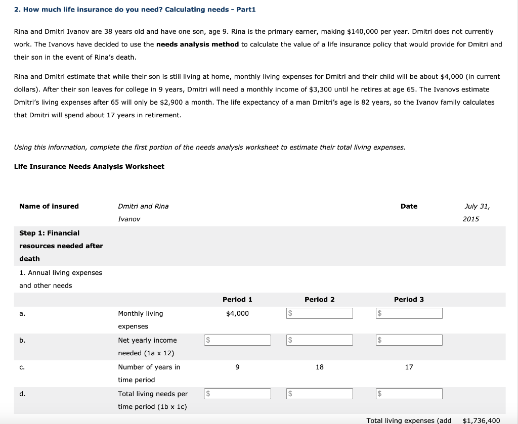 2. How much life insurance do you need? Calculating